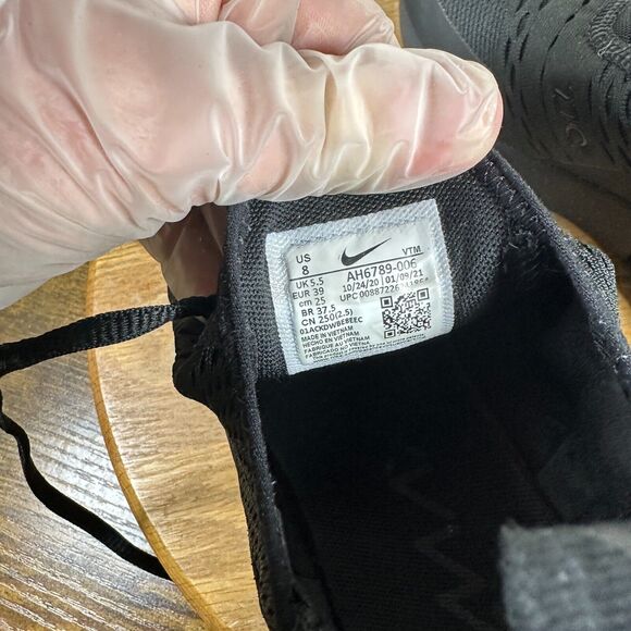 Nike Air Max 270 Women's Size 8 Black White Shoe Sneakers AH6789-006 - Picture 8 of 9